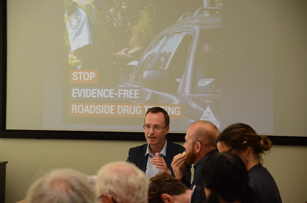 Greens Leader Dr Richard Di Natale, drug harm policy roundtable Sydney 2015